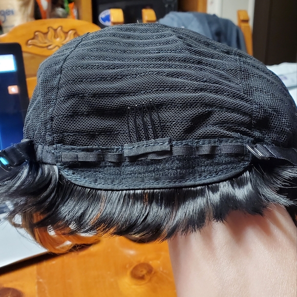 Short Bob Pixie Cut  ombre golden top to black wig 10" Synthetic - Picture 16 of 16